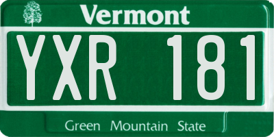 VT license plate YXR181