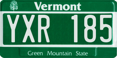 VT license plate YXR185