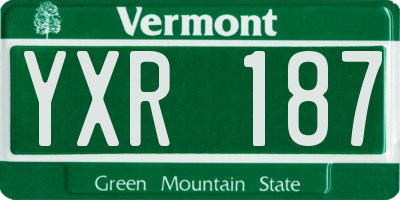VT license plate YXR187