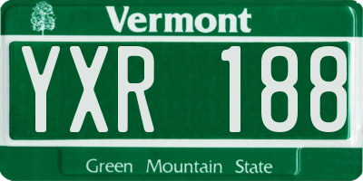 VT license plate YXR188