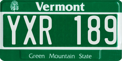 VT license plate YXR189