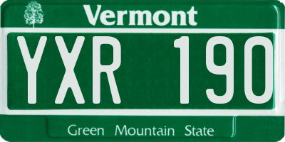 VT license plate YXR190