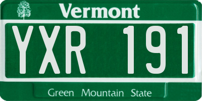VT license plate YXR191