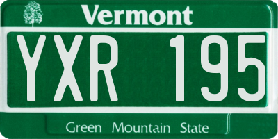 VT license plate YXR195