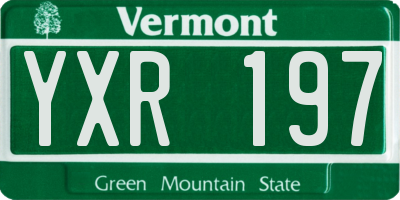VT license plate YXR197