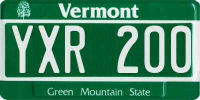 VT license plate YXR200