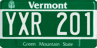 VT license plate YXR201