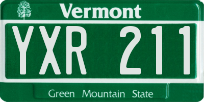 VT license plate YXR211