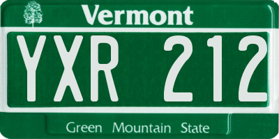 VT license plate YXR212