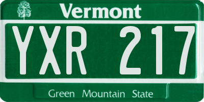 VT license plate YXR217