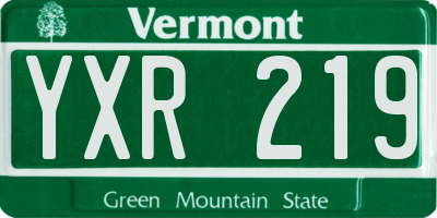 VT license plate YXR219