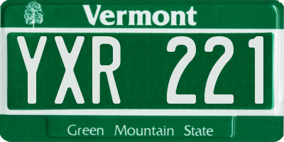 VT license plate YXR221