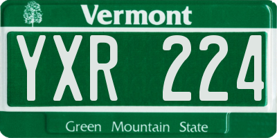 VT license plate YXR224