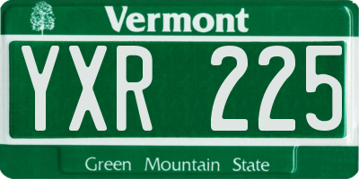 VT license plate YXR225