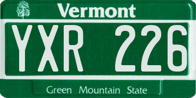 VT license plate YXR226