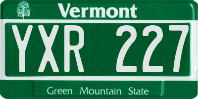 VT license plate YXR227