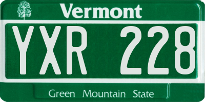 VT license plate YXR228