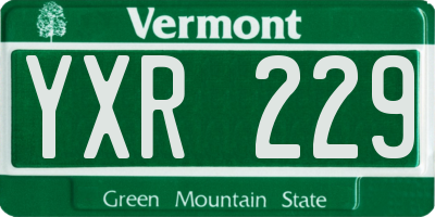 VT license plate YXR229