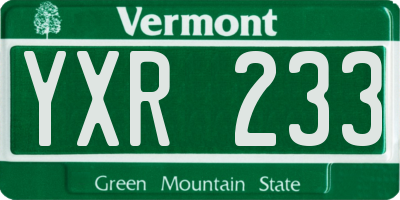 VT license plate YXR233