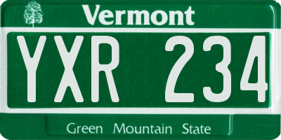 VT license plate YXR234