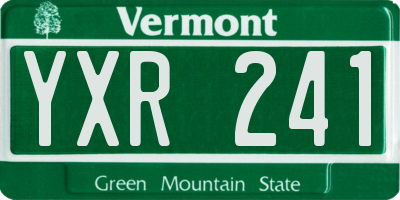 VT license plate YXR241