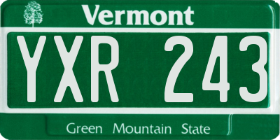 VT license plate YXR243
