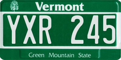 VT license plate YXR245