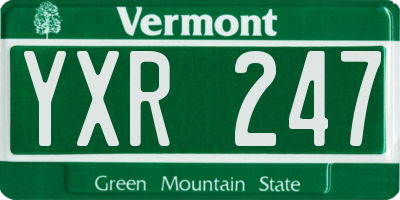 VT license plate YXR247