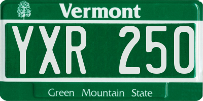 VT license plate YXR250