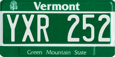 VT license plate YXR252