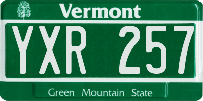 VT license plate YXR257
