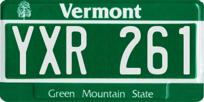 VT license plate YXR261