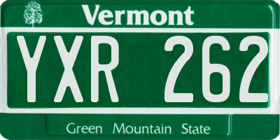 VT license plate YXR262