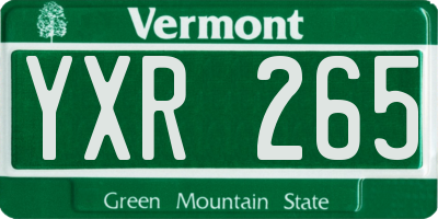VT license plate YXR265