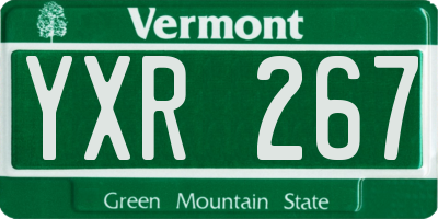 VT license plate YXR267