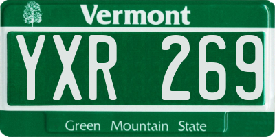 VT license plate YXR269