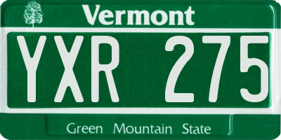 VT license plate YXR275