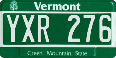 VT license plate YXR276