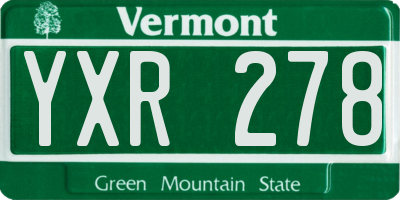 VT license plate YXR278