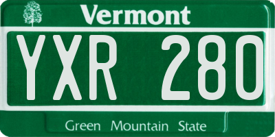 VT license plate YXR280