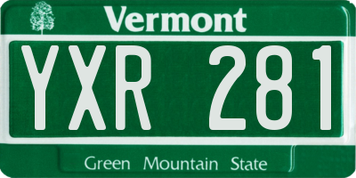 VT license plate YXR281