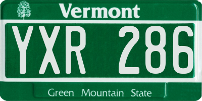 VT license plate YXR286