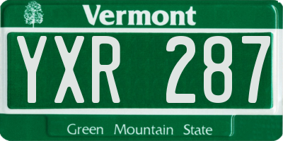 VT license plate YXR287