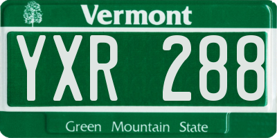 VT license plate YXR288