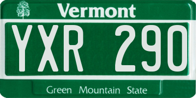 VT license plate YXR290