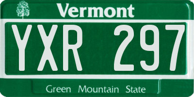 VT license plate YXR297