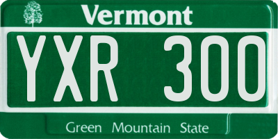 VT license plate YXR300
