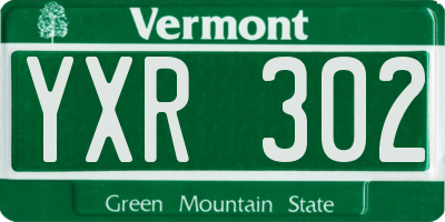 VT license plate YXR302