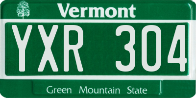 VT license plate YXR304