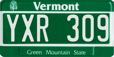 VT license plate YXR309